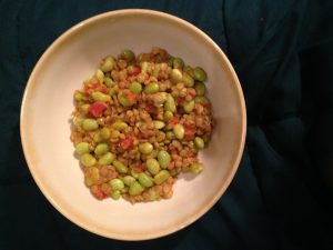 Lentil-edamame-soup